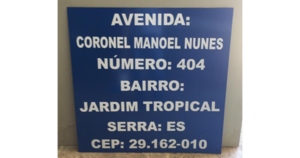 Placa de Endereço 30x20 cm
