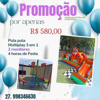 Aluguel de Pula Pula + Multiplay 3 em 1