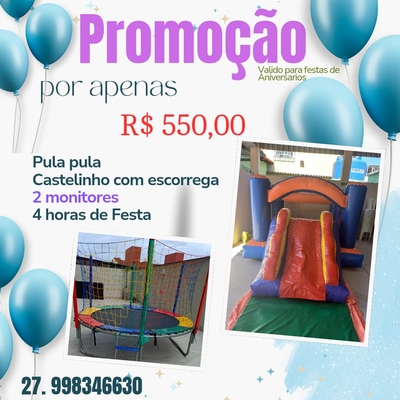 Aluguel de Pula Pula + Piscina Castelinho com Escorrega